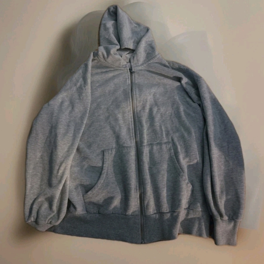 No Boundaries Gray Zip Up Sweater